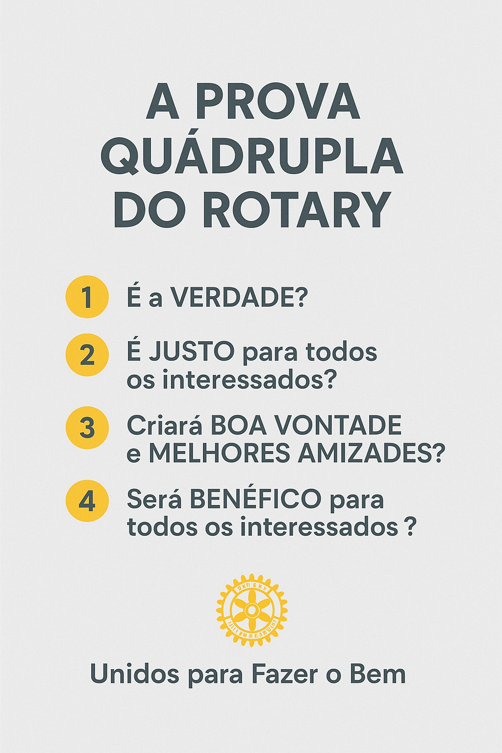 A prova quádrupula do Rotary CLub